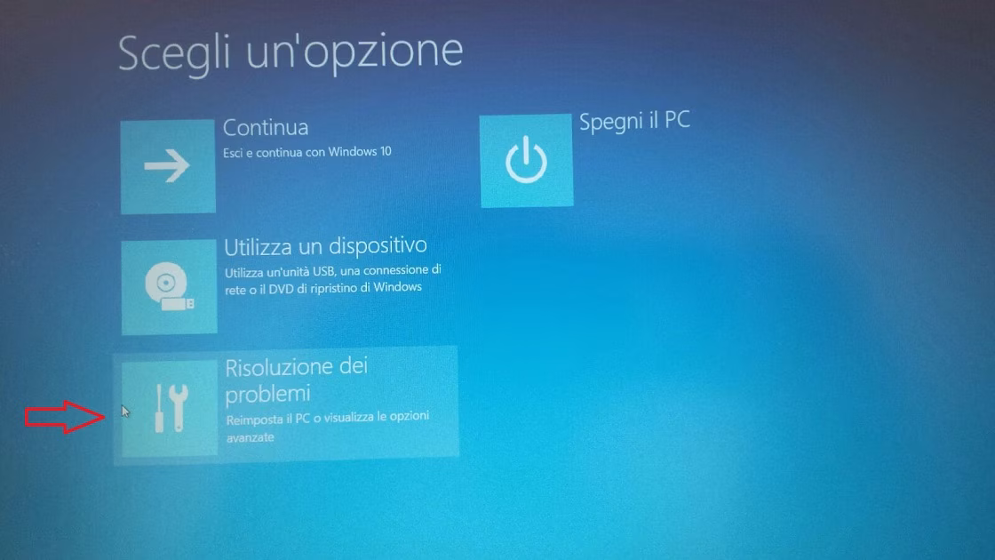 schermata blu due