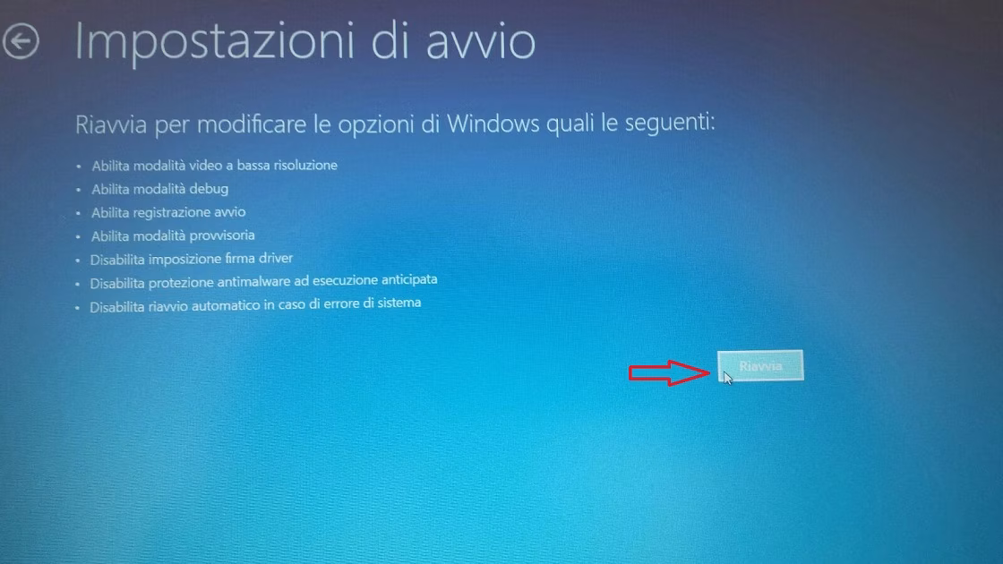 schermata blu quattro