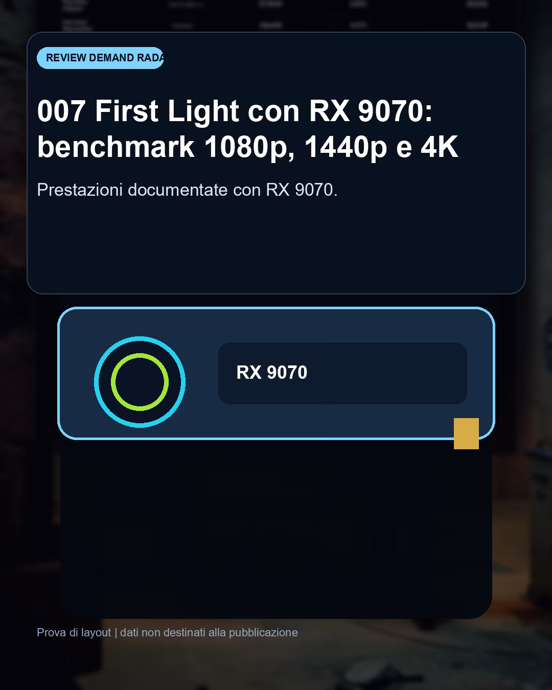 Panoramica del confronto tra 007 First Light con RX 9070: benchmark FPS e target QHD consigliato