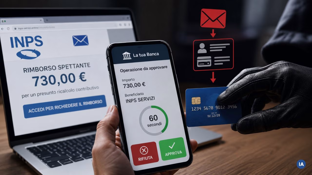 Segnalata truffa INPS via email: falso rimborso di 730 euro