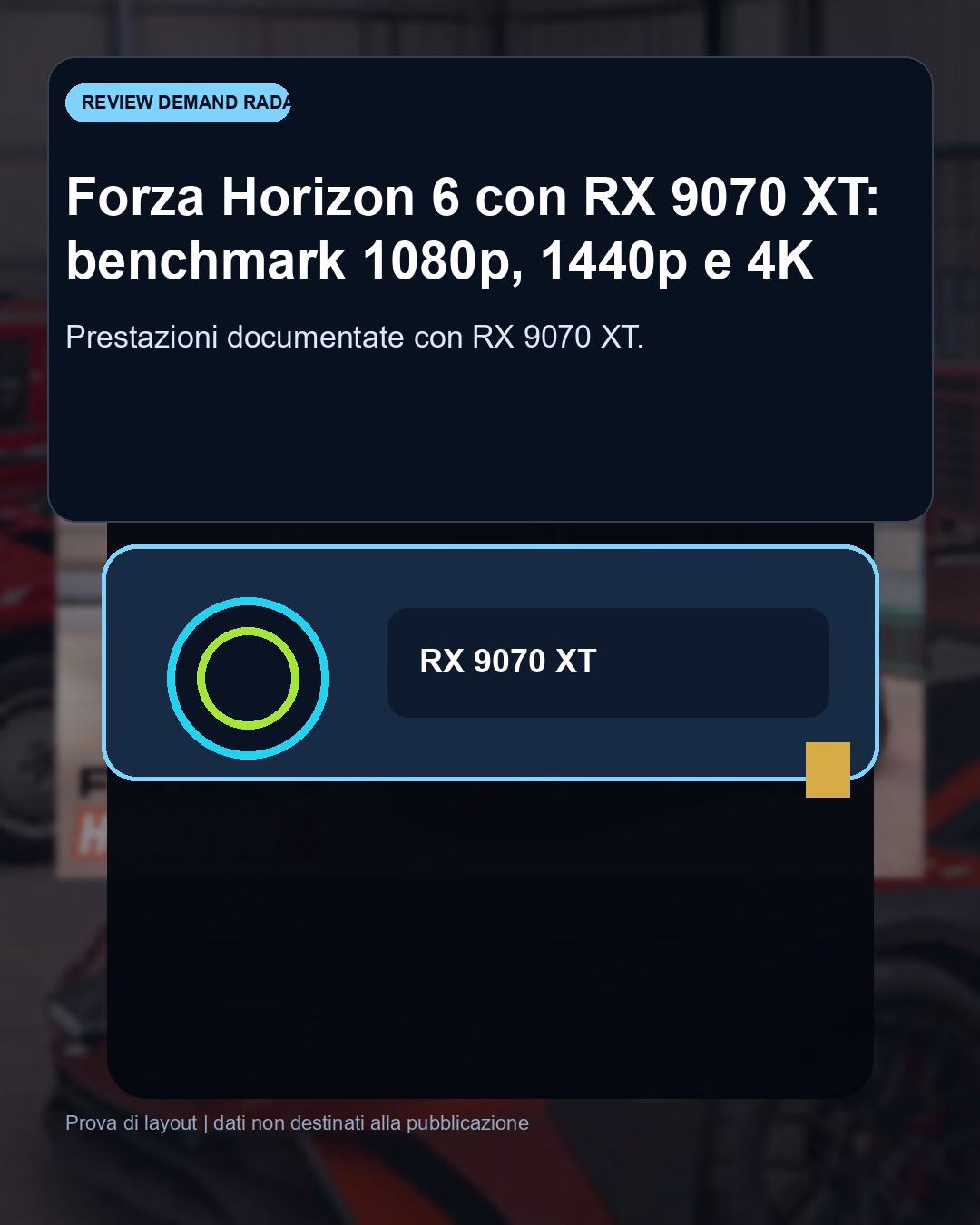 Panoramica del confronto tra Forza Horizon 6 con RX 9070 XT: benchmark FPS e target 4K consigliato