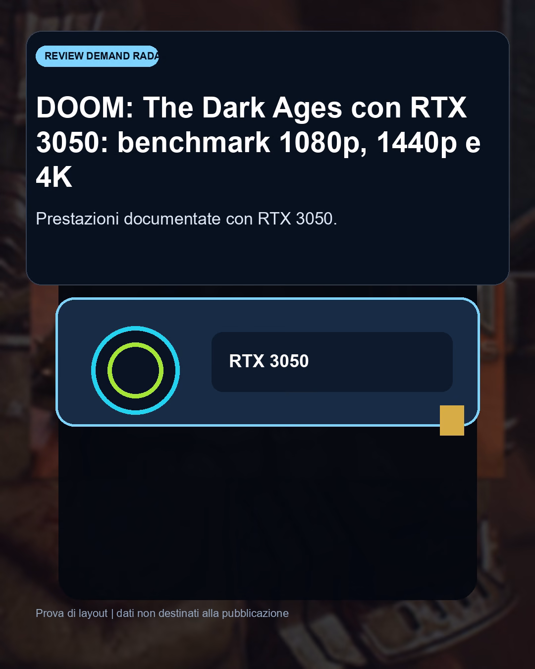 Panoramica del confronto tra DOOM: The Dark Ages con RTX 3050: benchmark FPS e target Full HD consigliato
