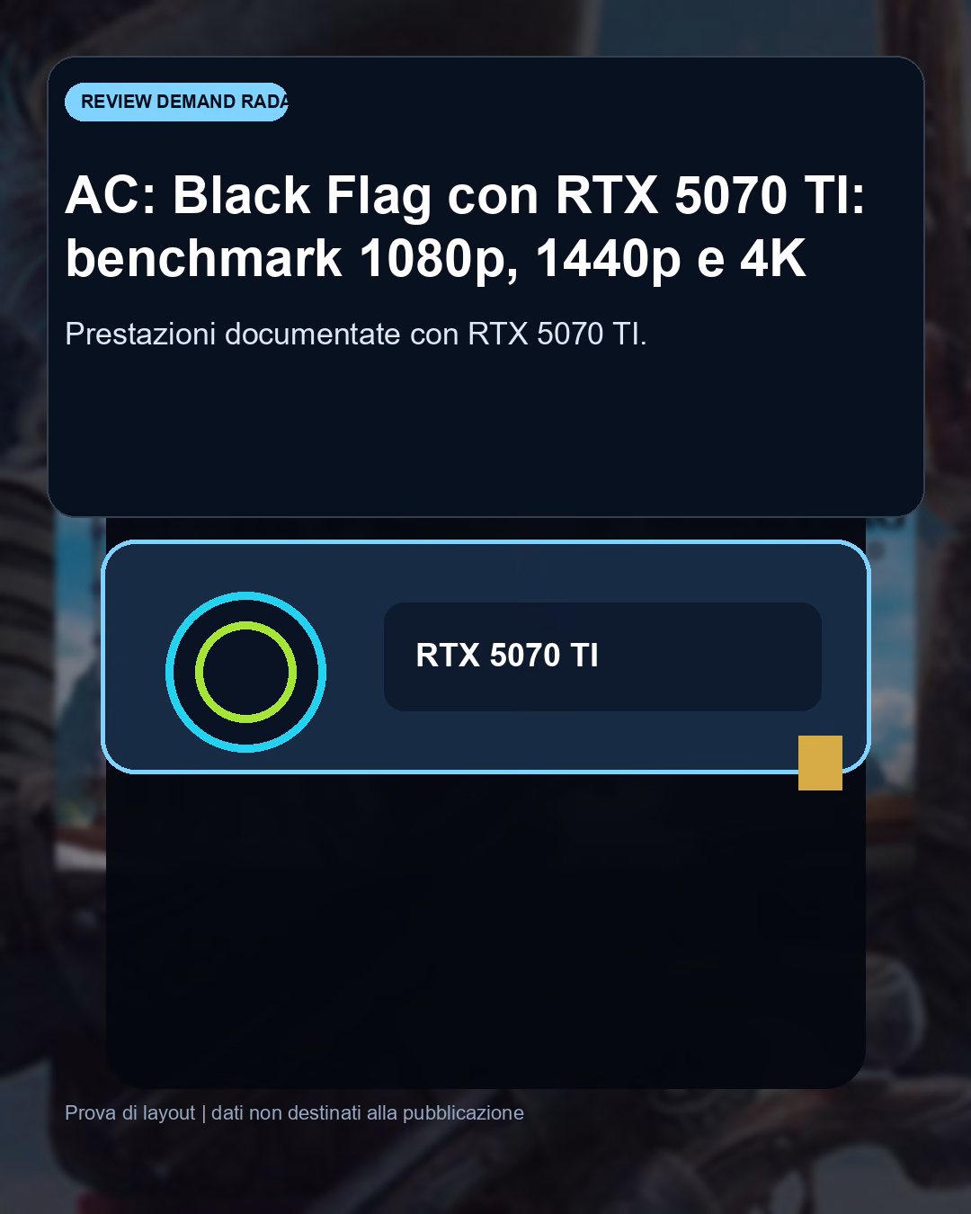 Panoramica del confronto tra AC: Black Flag con RTX 5070 TI: benchmark FPS e target QHD consigliato