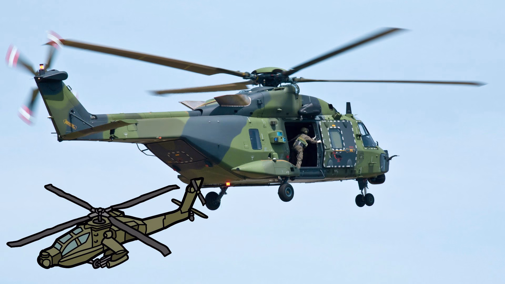 elicotteri militari al tramonto?