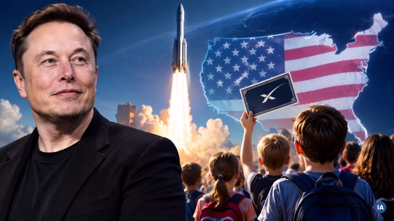 SpaceX: Elon Musk regalerà un'azione a ogni minore USA nel 2027