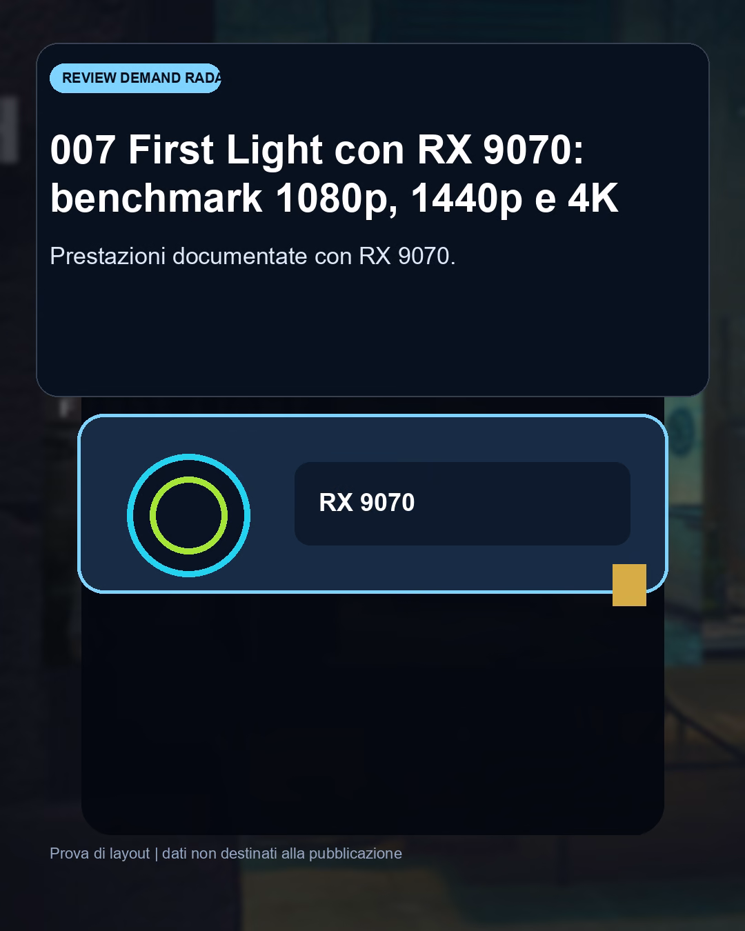 Panoramica del confronto tra 007 First Light con RX 9070: benchmark FPS e target QHD consigliato