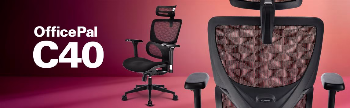 Sharkoon OfficePal C40, sedia da ufficio ergonomica con schienale in rete e seduta imbottita